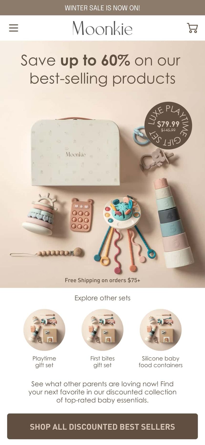 Moonkie baby toys store, redesigned by Grumspot