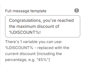 Block setting for dynamic completed progress message