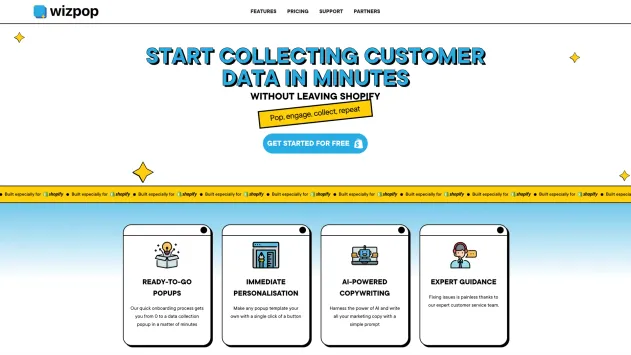 Wizpop - A "Built for Shopify" embedded app for popup data collection.