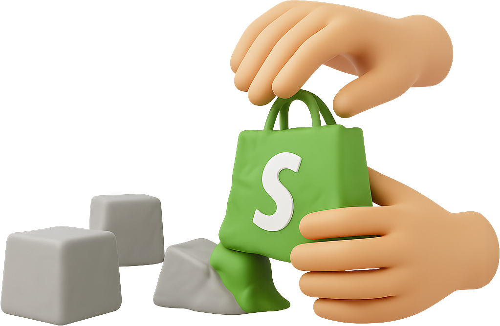 Shopify logo made out of clay