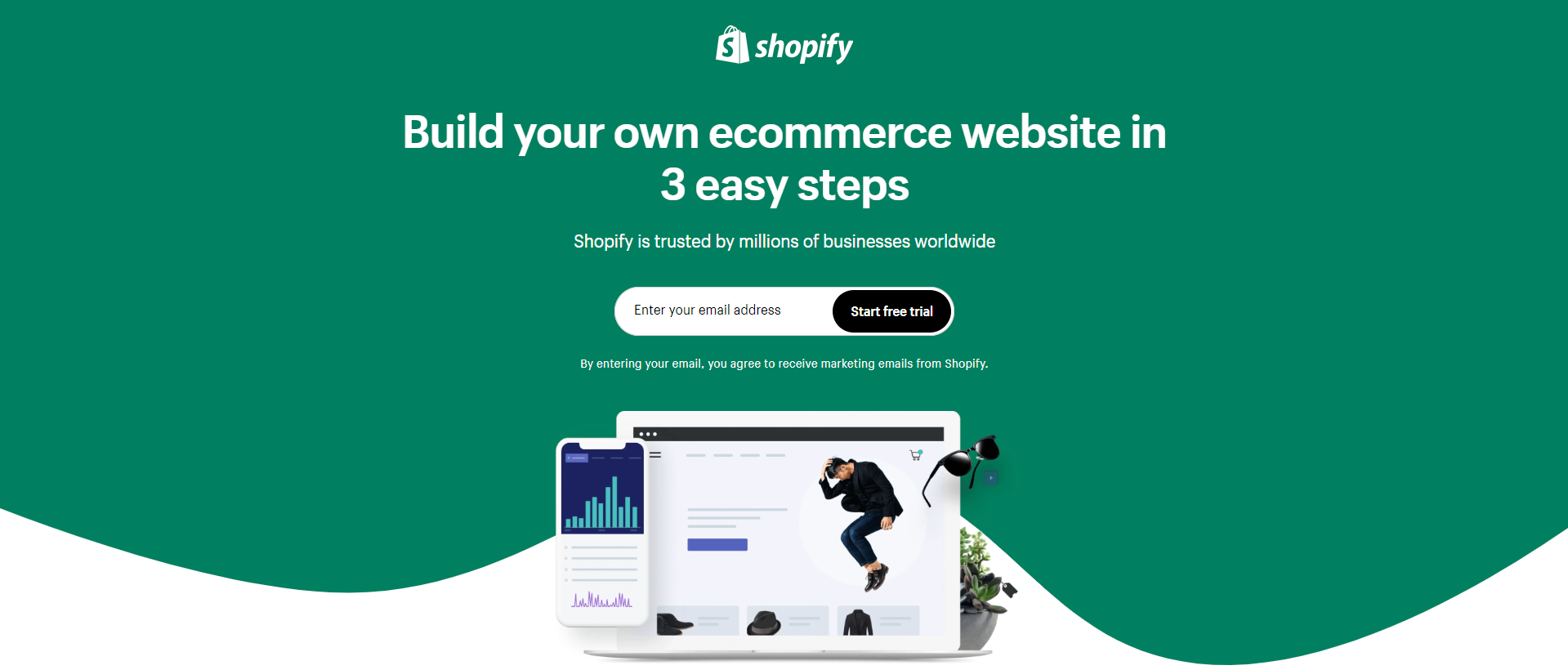 Shopify build a shop in 3 steps