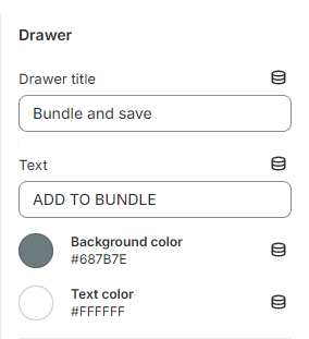 Block settings for the drawer