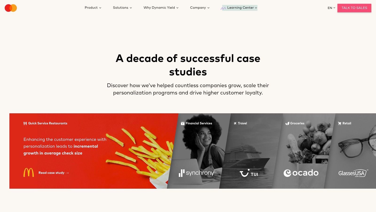 Dynamic Yield (by Mastercard) Case Studies